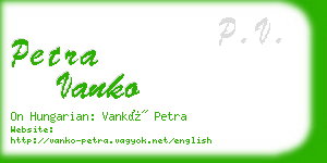 petra vanko business card